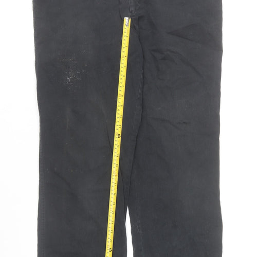 Douglas Men Black Regular Fit Stretch Corduroy Chino Trousers 38W 32L