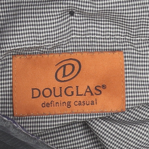 Douglas Men Black Regular Fit Stretch Corduroy Chino Trousers 38W 32L