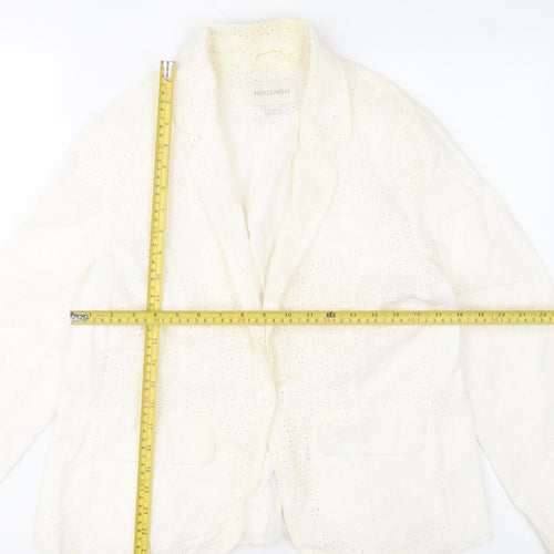 Monsoon Women’s Ivory Cotton Lace Blazer Jacket Size 16