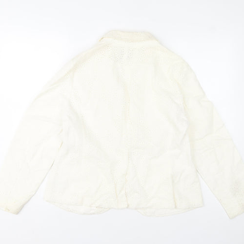 Monsoon Women’s Ivory Cotton Lace Blazer Jacket Size 16