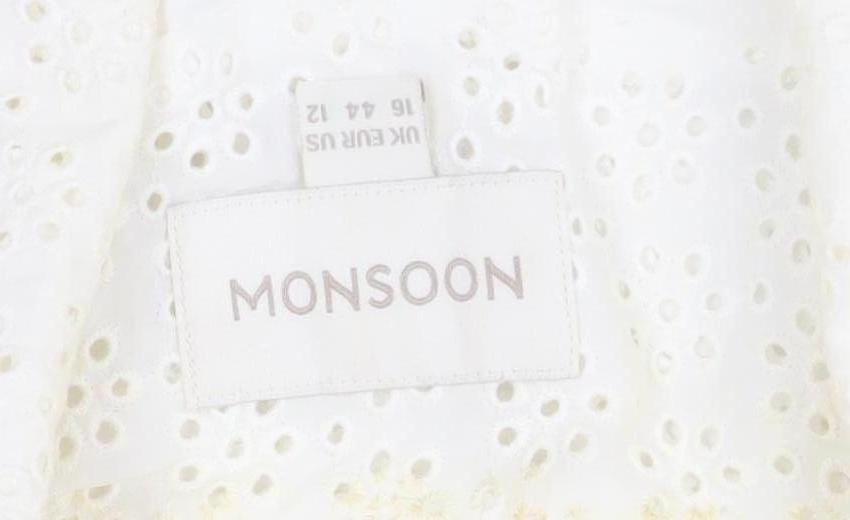 Monsoon Women’s Ivory Cotton Lace Blazer Jacket Size 16