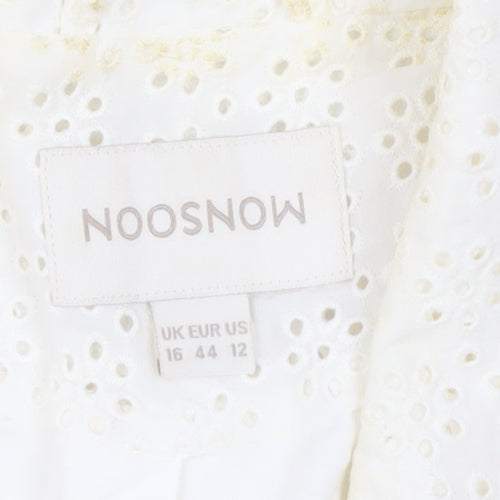 Monsoon Women’s Ivory Cotton Lace Blazer Jacket Size 16