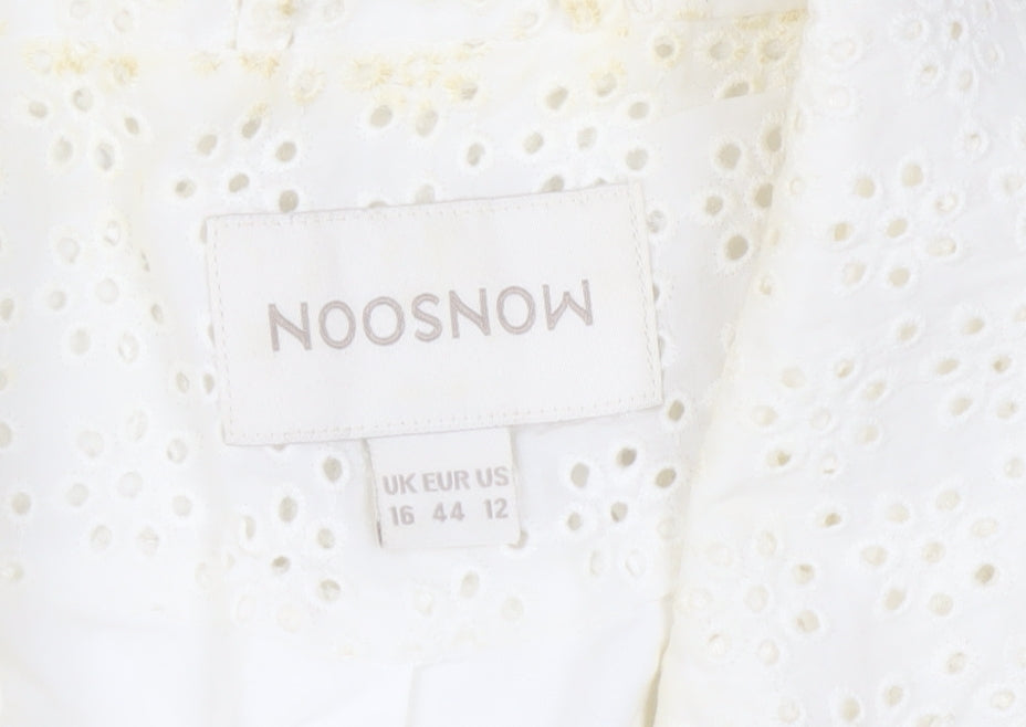 Monsoon Women’s Ivory Cotton Lace Blazer Jacket Size 16