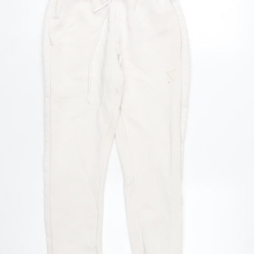 Guess Women White Jogger Sweatpants Size S Viscose Blend