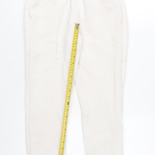 Guess Women White Jogger Sweatpants Size S Viscose Blend