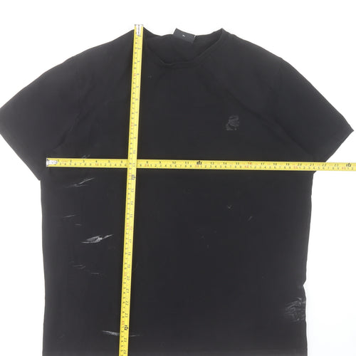 Karl Lagerfeld Men's Black Crew Neck Cotton Blend T-Shirt XL