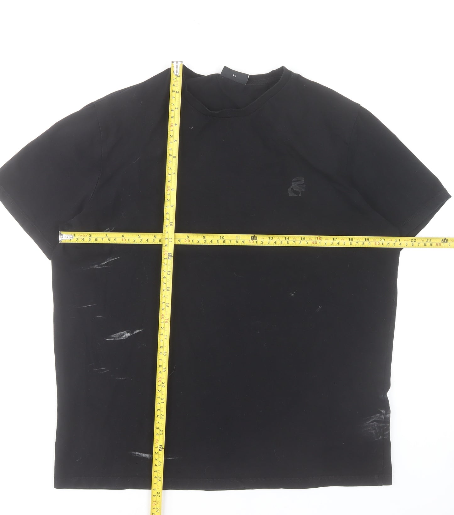 Karl Lagerfeld Men's Black Crew Neck Cotton Blend T-Shirt XL