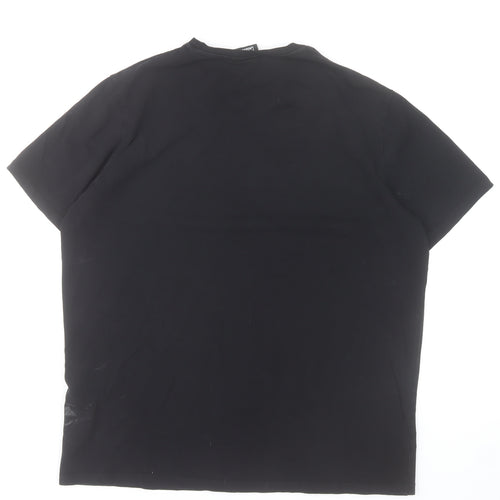 Karl Lagerfeld Men's Black Crew Neck Cotton Blend T-Shirt XL