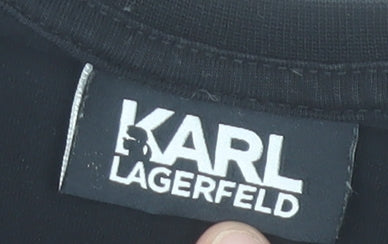Karl Lagerfeld Men's Black Crew Neck Cotton Blend T-Shirt XL