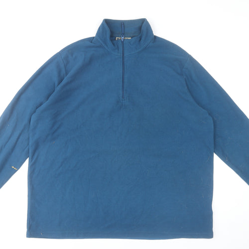 Mountain Warehouse Men's Blue 2XL Fleece 1/4 Zip Pullover Sweatshirt