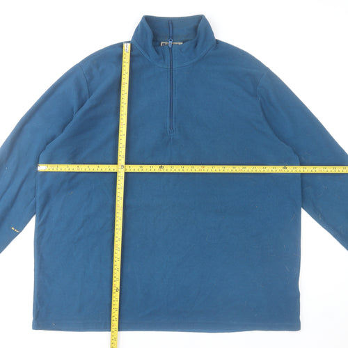 Mountain Warehouse Men's Blue 2XL Fleece 1/4 Zip Pullover Sweatshirt
