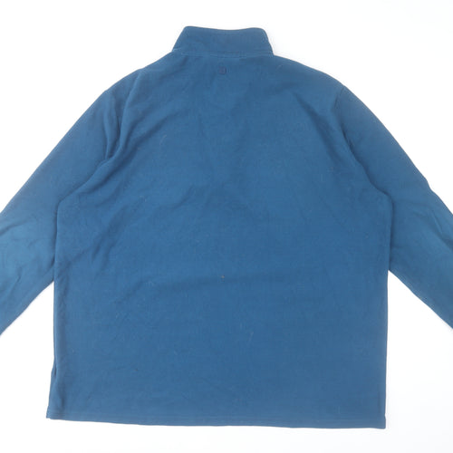 Mountain Warehouse Men's Blue 2XL Fleece 1/4 Zip Pullover Sweatshirt