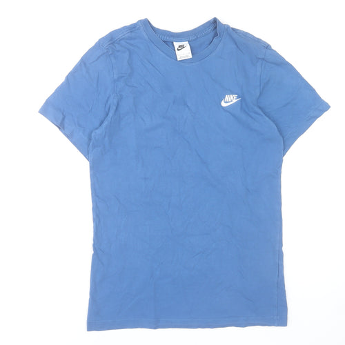 Nike Men's Blue Crew Neck Cotton Short Sleeve T-Shirt Size S