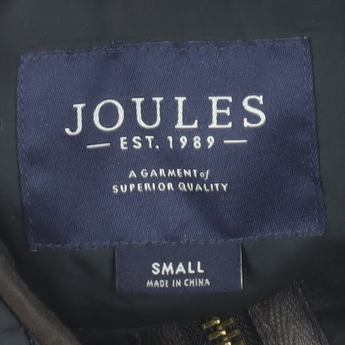 Joules Womens Blue Quilted Mid-Length Jacket Size S Polyester Zip