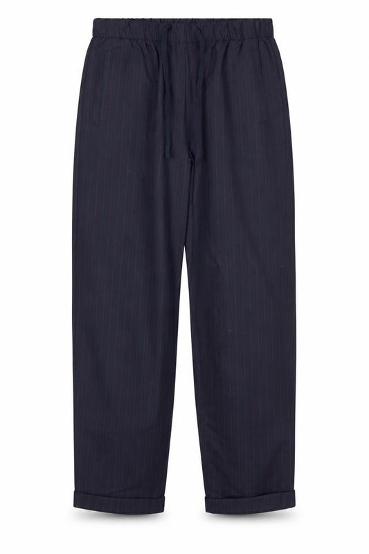Bershka Girls Black Pinstripe Chino Trousers Size L Elastic Waist