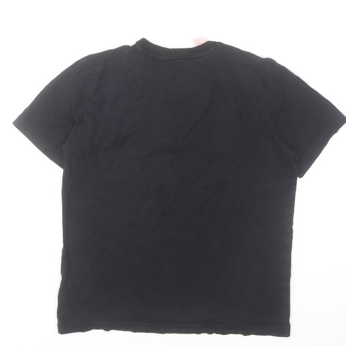 Adidas Boys Black 164 Regular Fit Crew Neck Short Sleeve T-Shirt