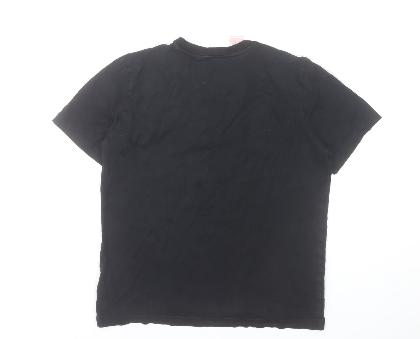 Adidas Boys Black 164 Regular Fit Crew Neck Short Sleeve T-Shirt