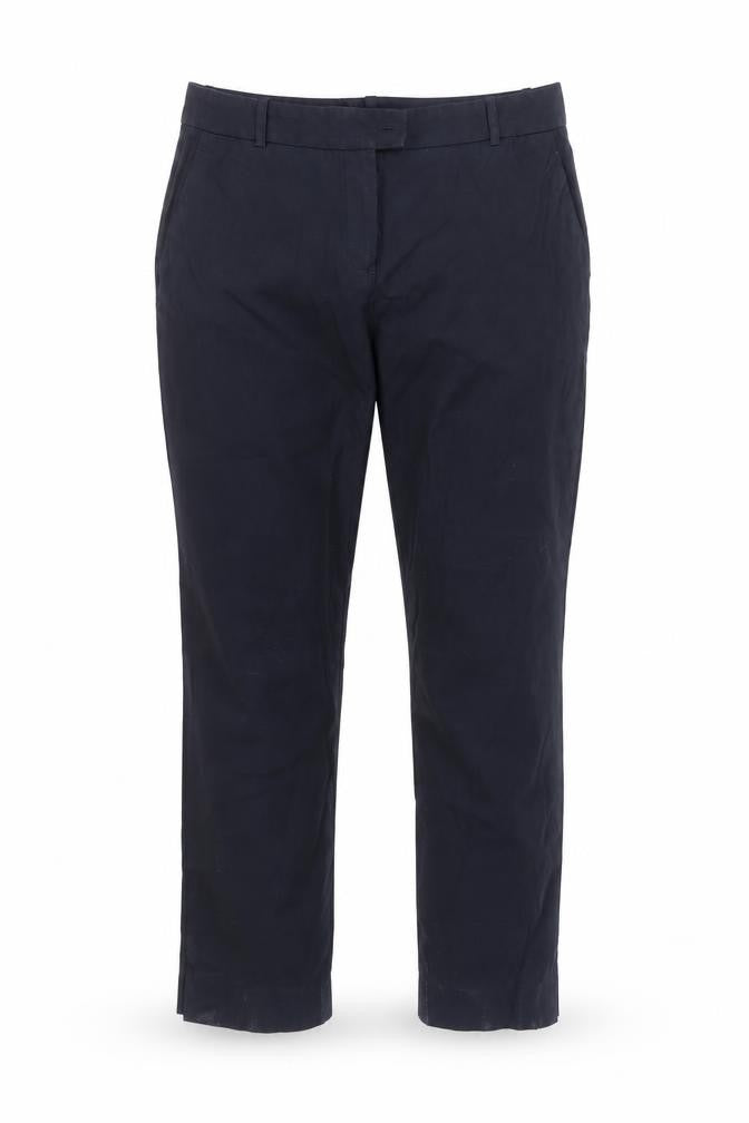 Front view of Massimo Dutti Men's Black Slim Fit Chino Trousers, size M