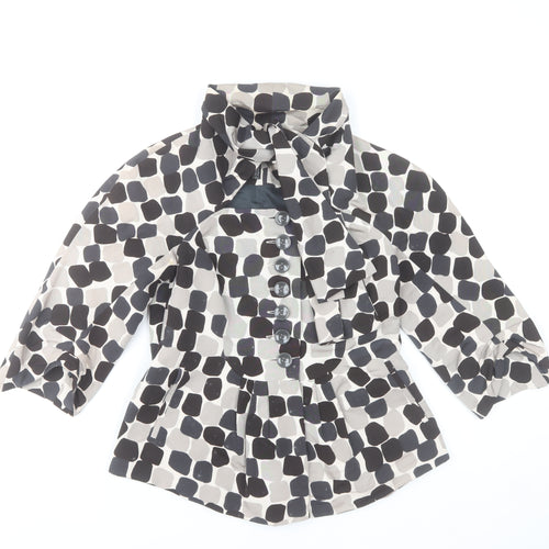 Hoss Intropia Women's Multicoloured Geometric Silk Cotton Jacket Size 8