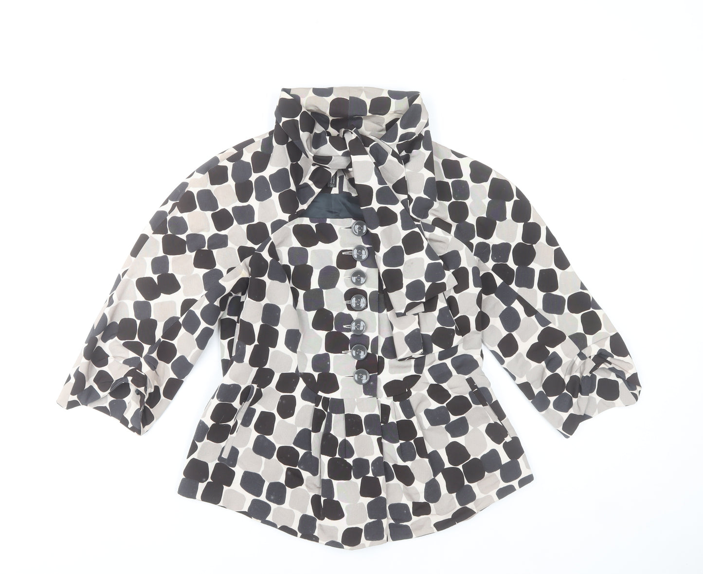 Hoss Intropia Women's Multicoloured Geometric Silk Cotton Jacket Size 8
