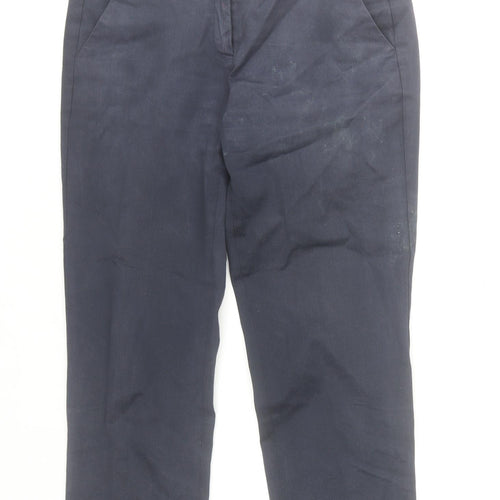 MaxMara Weekend Women Blue Chino Trousers Size 12 Cotton Blend Regular Fit