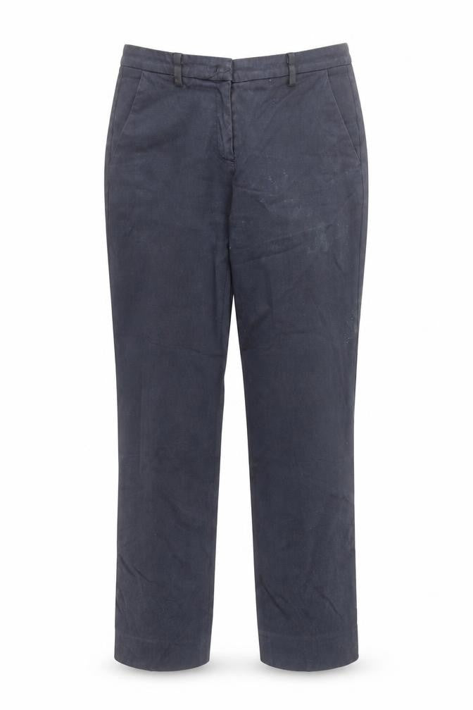 MaxMara Weekend Women Blue Chino Trousers Size 12 Cotton Blend Regular Fit