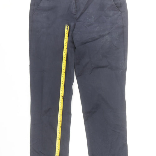 MaxMara Weekend Women Blue Chino Trousers Size 12 Cotton Blend Regular Fit