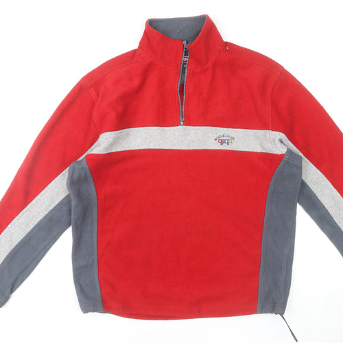 Le Frog Sport Men's Red Fleece Sweatshirt XL 1/4 Zip High Neck