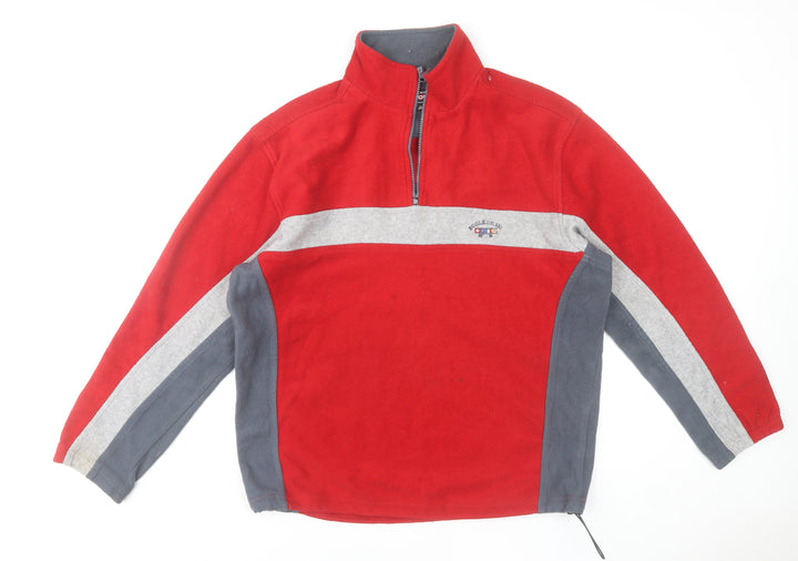 Le Frog Sport Men's Red Fleece Sweatshirt XL 1/4 Zip High Neck