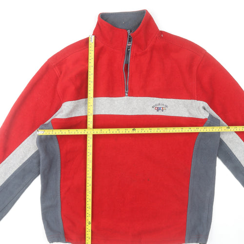 Le Frog Sport Men's Red Fleece Sweatshirt XL 1/4 Zip High Neck