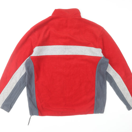 Le Frog Sport Men's Red Fleece Sweatshirt XL 1/4 Zip High Neck
