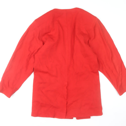 Louis Féraud Women's Red Wool Blazer UK 10 Classic Lined Jacket