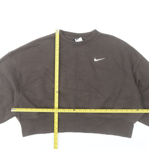 Nike Women's Brown XS Pullover Sweatshirt Cotton Blend Crew Neck