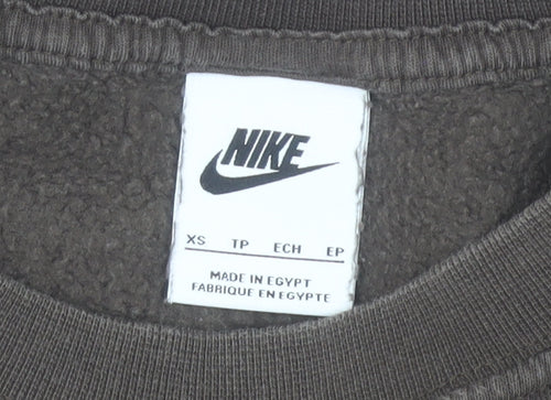 Nike Women's Brown XS Pullover Sweatshirt Cotton Blend Crew Neck