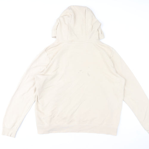 Nike Women’s Beige Pullover Hoodie L Cotton Blend Logo Casual