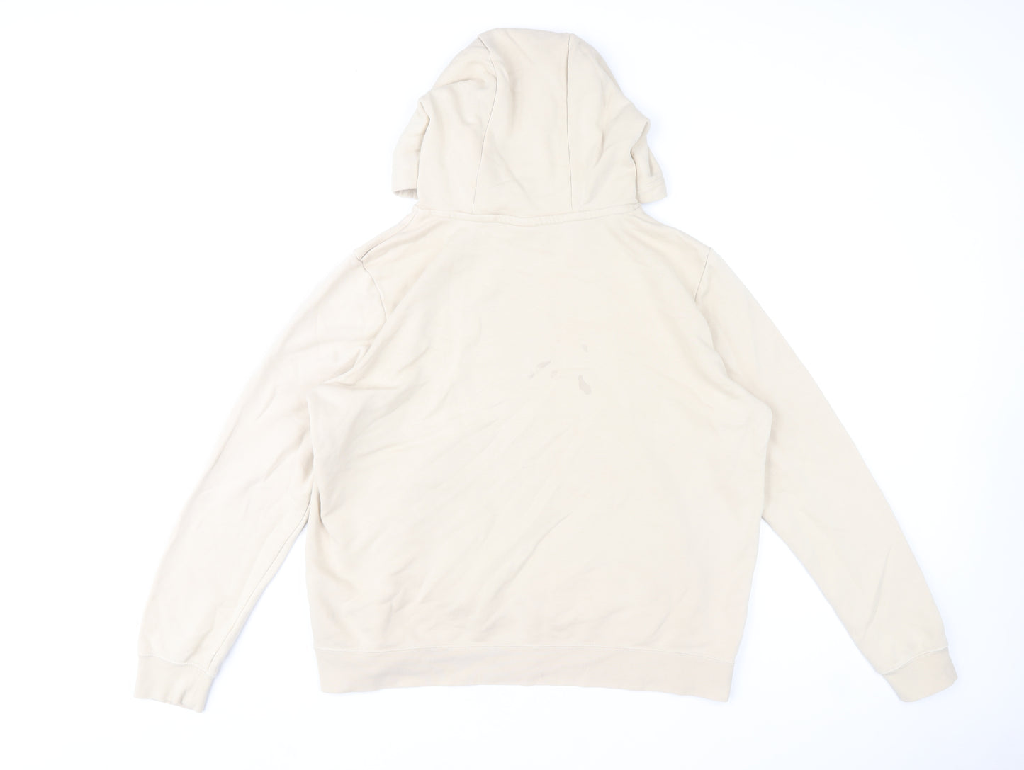 Nike Women’s Beige Pullover Hoodie L Cotton Blend Logo Casual