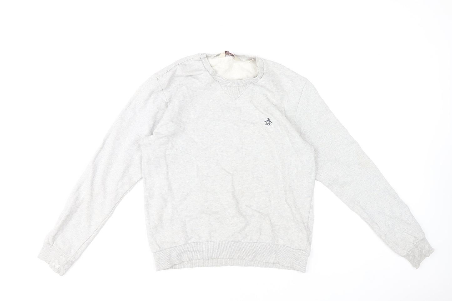 Original Penguin Mens Grey Crew Neck Sweatshirt Size M Cotton Blend