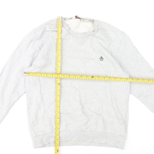 Original Penguin Mens Grey Crew Neck Sweatshirt Size M Cotton Blend