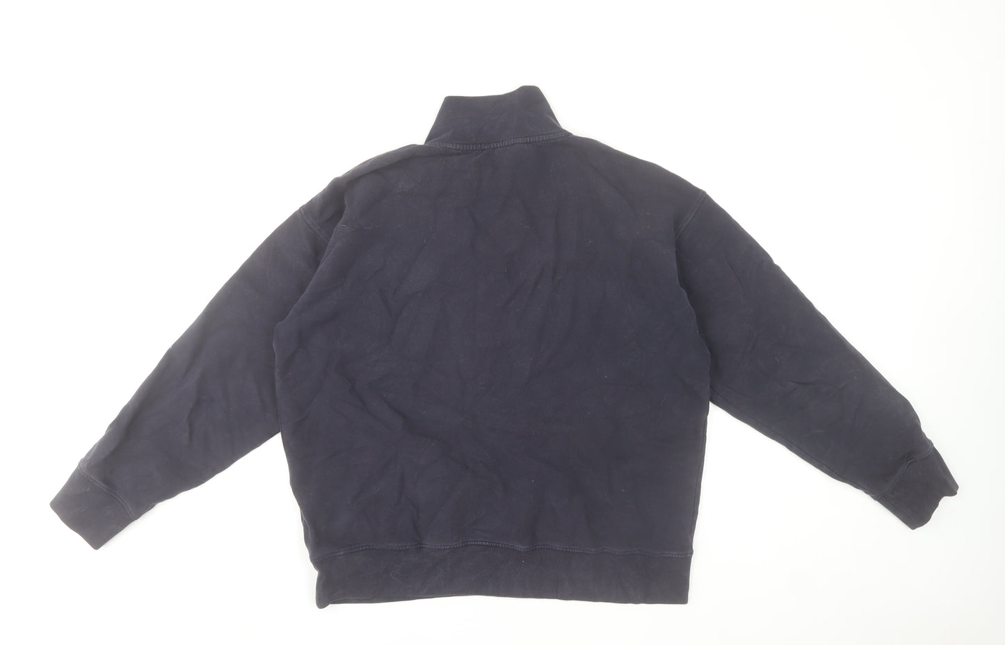Baukjen Women's Black Organic Cotton 1/2 Zip Sweatshirt UK 14