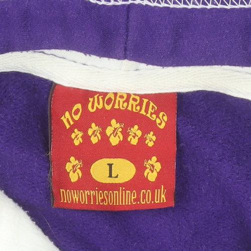 No Worries Women Purple NEWQUAY Lifeguard Pullover Hoodie Size L