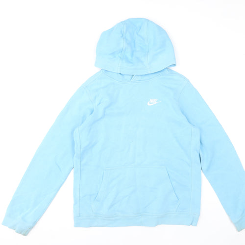 Nike Girls Blue Pullover Fleece Hoodie XL 14-15 Years Hooded Sweatshirt