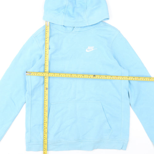 Nike Girls Blue Pullover Fleece Hoodie XL 14-15 Years Hooded Sweatshirt