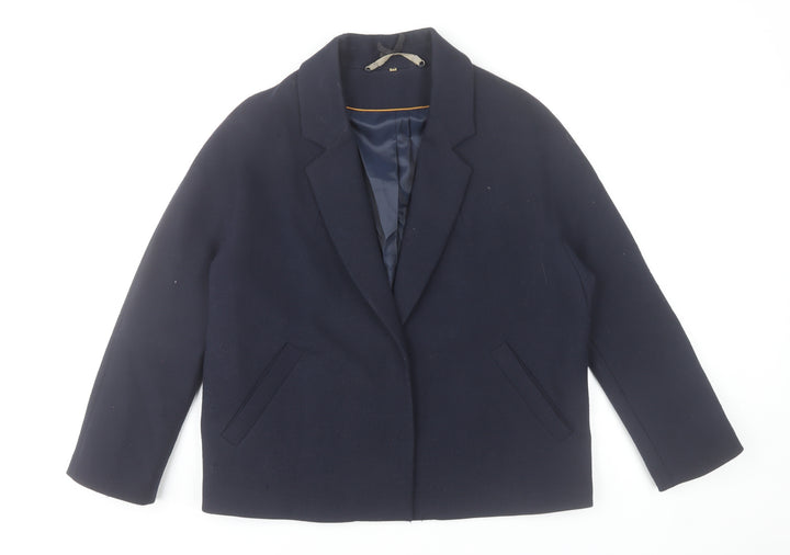 Jigsaw Women's Blue Wool Look Short Blazer Jacket M