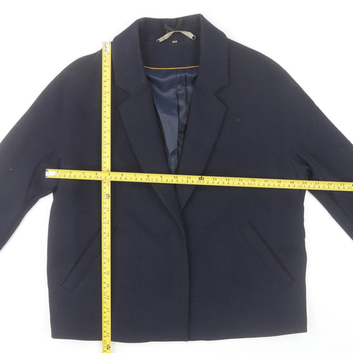 Jigsaw Women's Blue Wool Look Short Blazer Jacket M