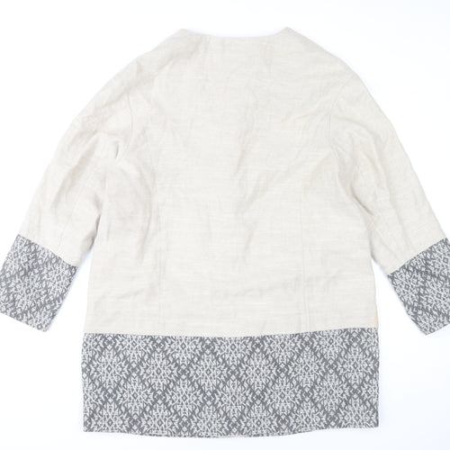Marks and Spencer Women’s Beige Geometric Wool Blend Mid-Length Coat UK 20