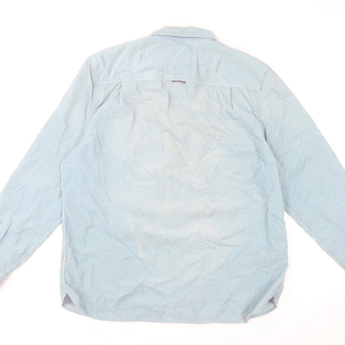 White Stuff Men's Blue Cotton Classic Fit Long Sleeve Shirt XL