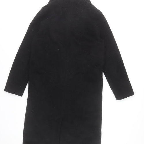 Brave Soul Women's Black Long Overcoat Size 10 Classic Wool-Blend