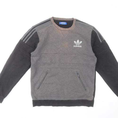 Adidas Men’s Grey Small Pullover Sweatshirt Crew Neck Sportswear