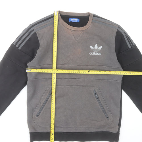 Adidas Men’s Grey Small Pullover Sweatshirt Crew Neck Sportswear