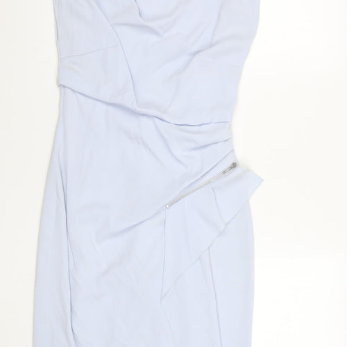 Coast Women Blue Size 10 Sheath Knee Length Sleeveless Dress